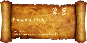 Magyary Elek névjegykártya
