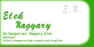 elek magyary business card